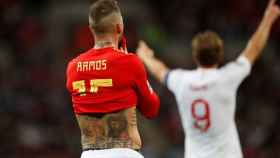 Sergio Ramos se lamenta frente a Inglaterra