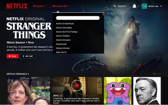 browse all extension google chrome netflix categorias ocultas