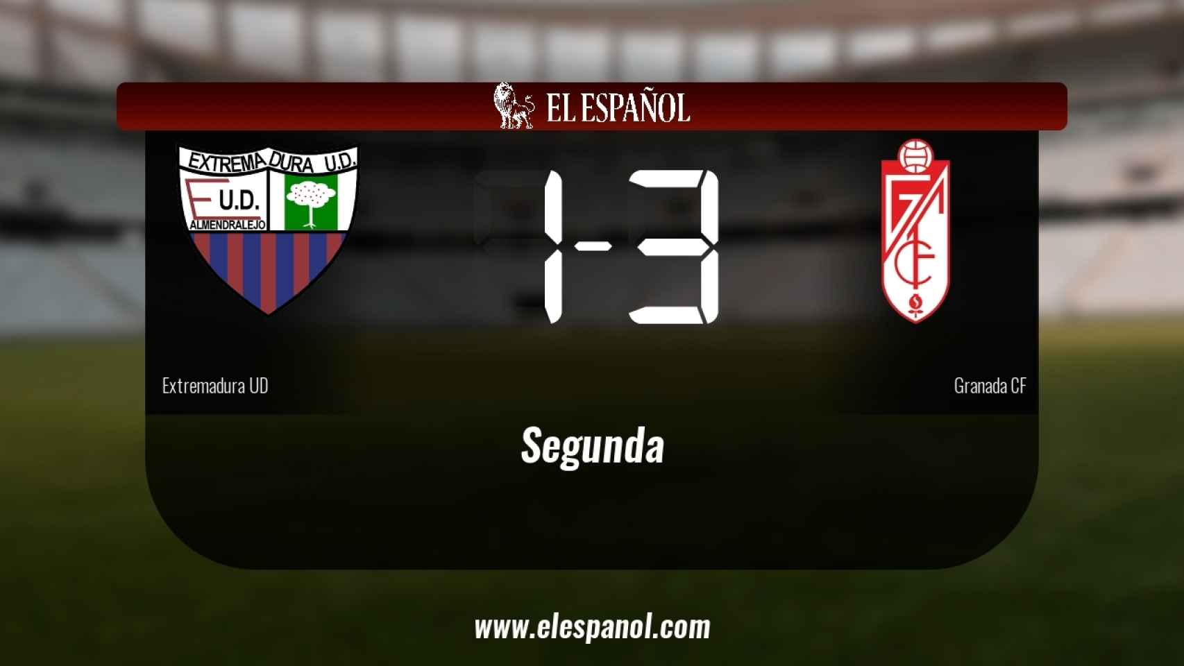 El Extremadura UD cae derrotado ante el Granada (1-3)
