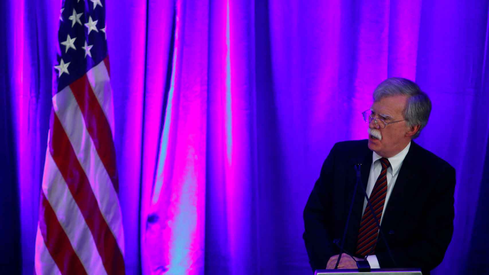 John Bolton,  asesor de Seguridad Nacional de EEUU, durante una rueda de prensa en en Washington.