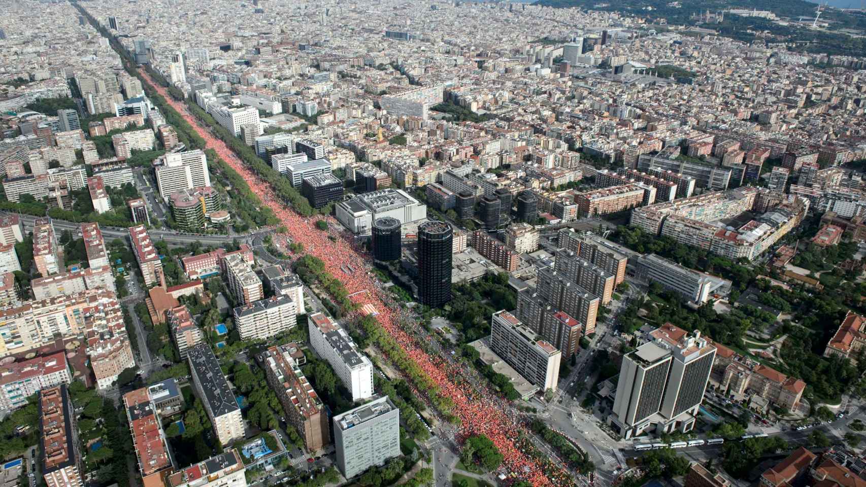 Imagen de la manifestación en la Diagonal de Barcelona, cedida por ANC.