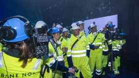 El presidente de Acciona, José Manuel Entrecanales, visita las obras de un tunel que unirá Oslo y Ski.