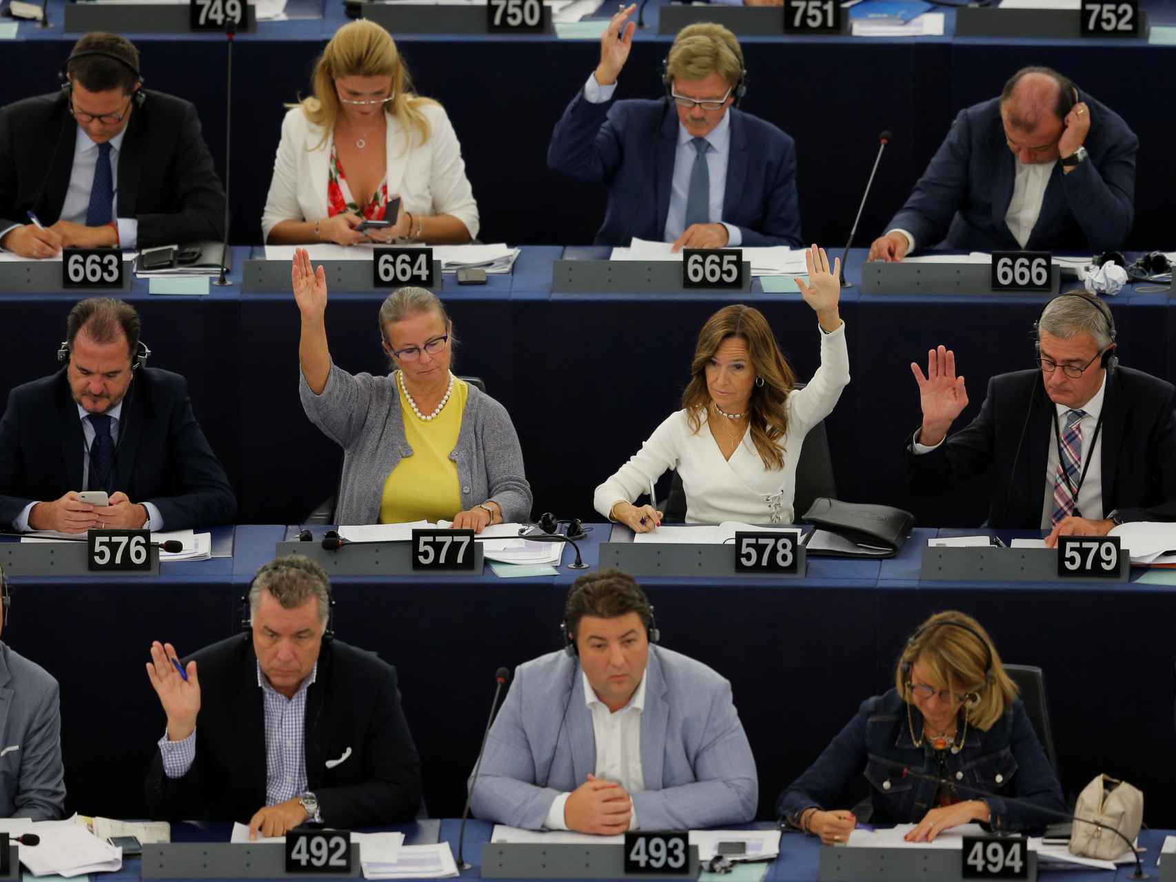 La Eurocámara, durante la votación de la reforma de la directiva copyright