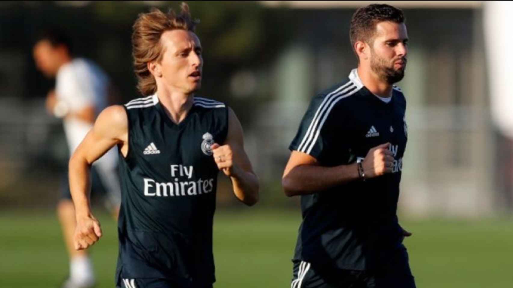 Modric y Nacho, en un entrenamiento del Real Madrid