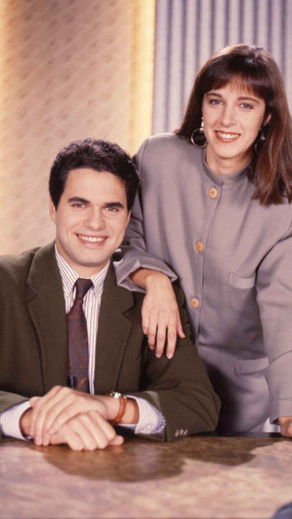 Ana Blanco y Agustín Bravo en su primer programa de televisión juntos, 'Zig-Zag'.
