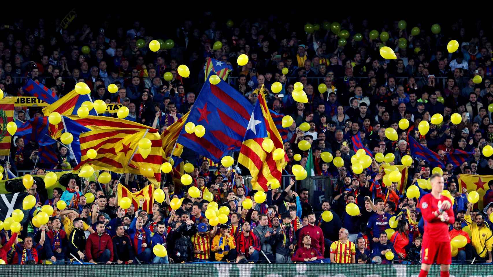Las reivindicaciones independentistas en el Camp Nou