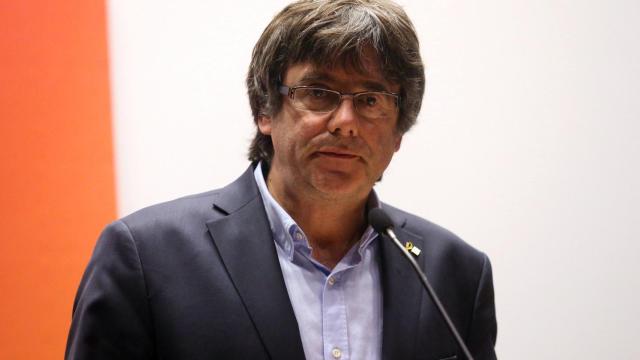 El expresidente Puigdemont, en una de sus últimas apariciones en Bruselas