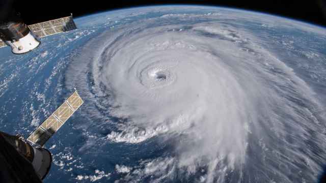 El huracán Florence visto desde una cámara en la Estación Espacial Internacional.