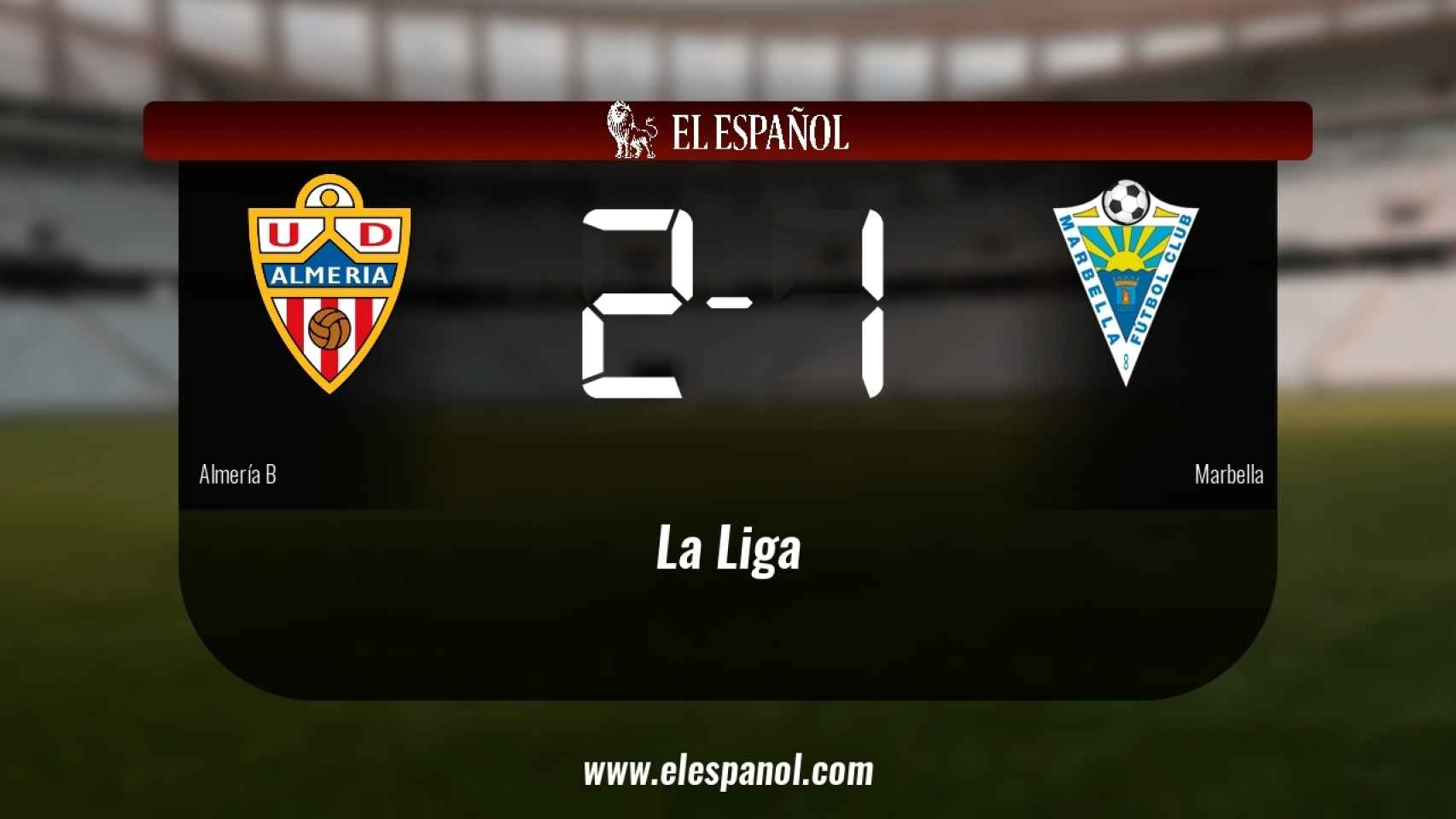 Los tres puntos se quedaron en casa: Almería B 2-1 Marbella