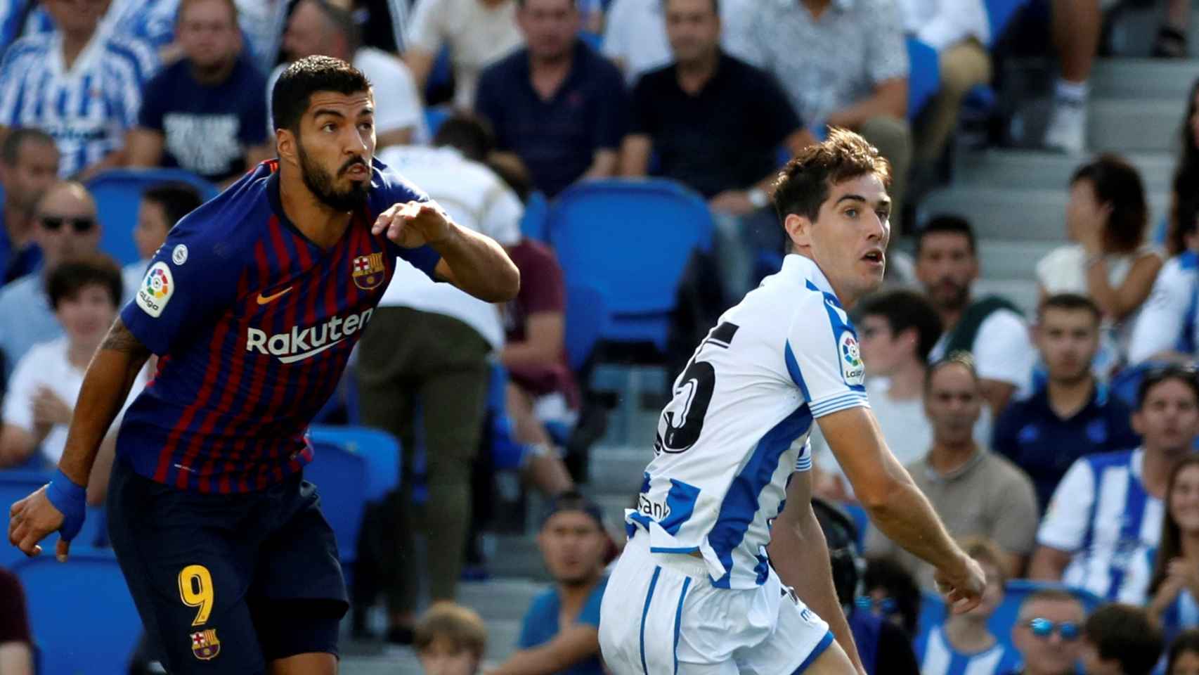 Luis Suárez y Zubeldia, en el Real Sociedad - Barcelona