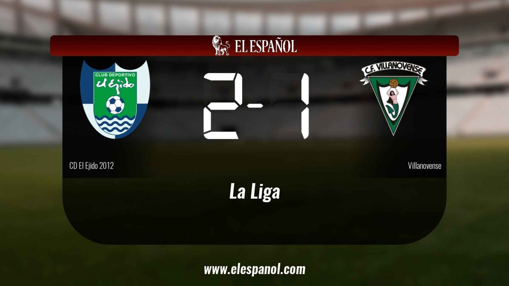 El Ejido 2012 derrotó al Villanovense por 2-1