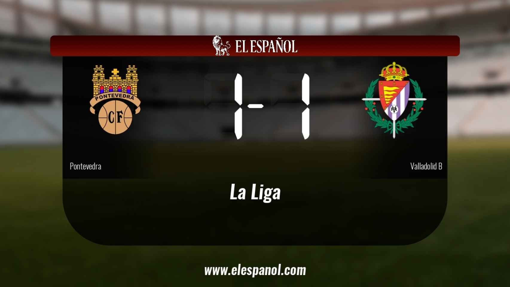 Reparto de puntos entre el Pontevedra y el Valladolid B, el marcador final fue 1-1
