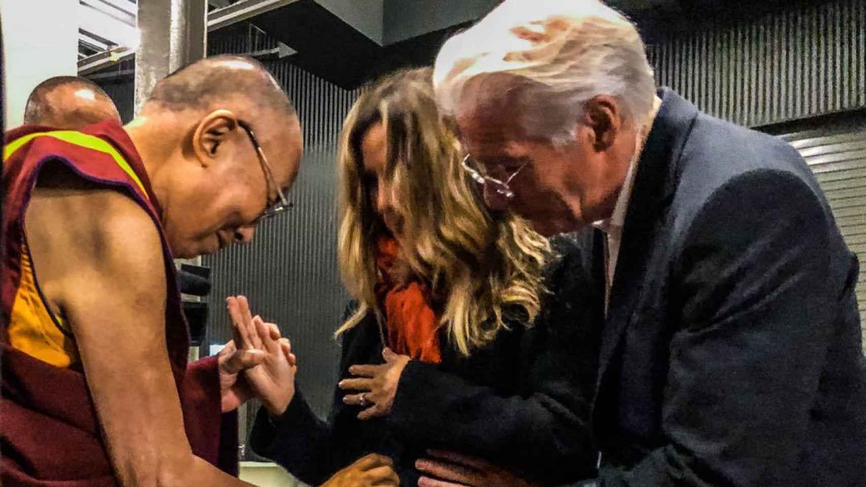El Dalai Lama, Alejandra Silva y Richard Gere.