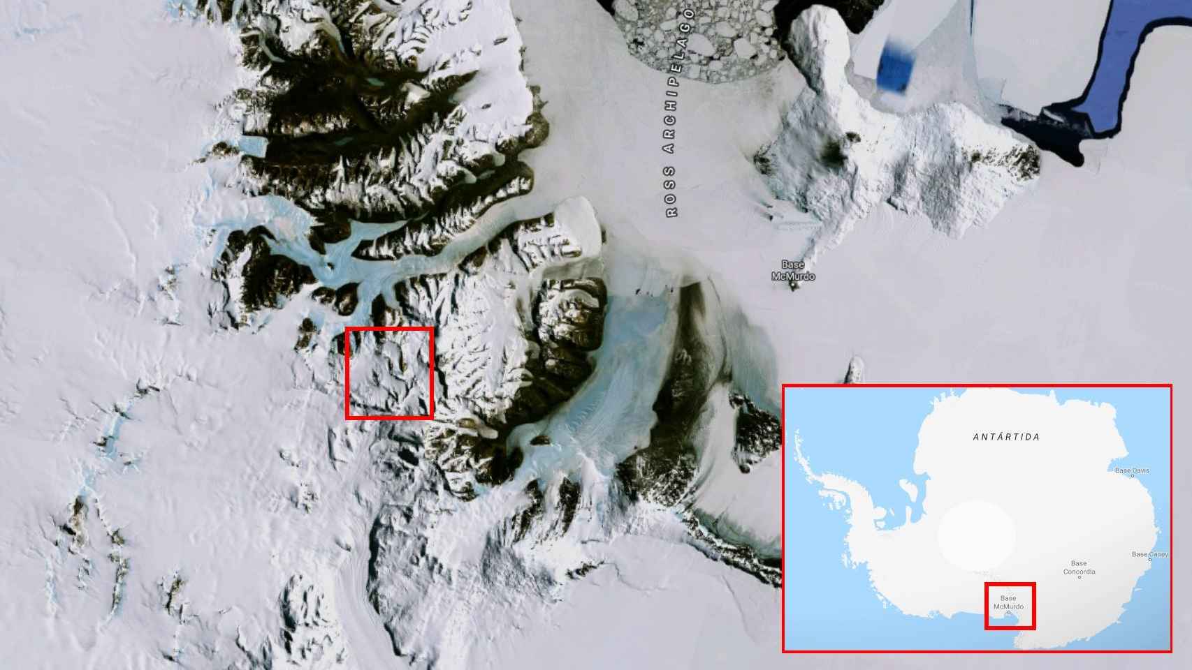 Localización del glaciar.