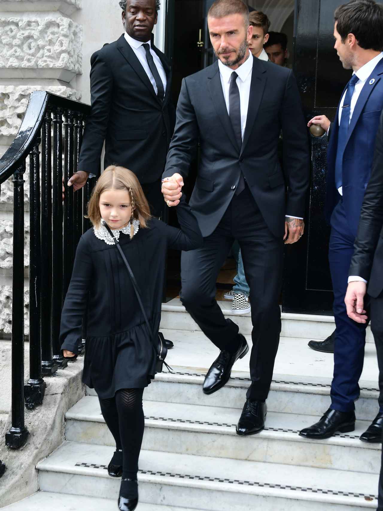 David Beckham con su hija Harper.