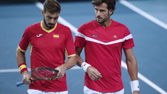 López y Granollers, durante el partido de dobles.