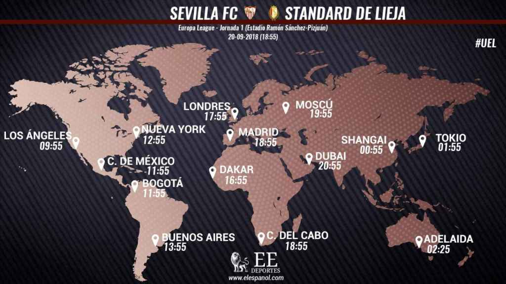 Horario del Sevilla - Standard de Lieja