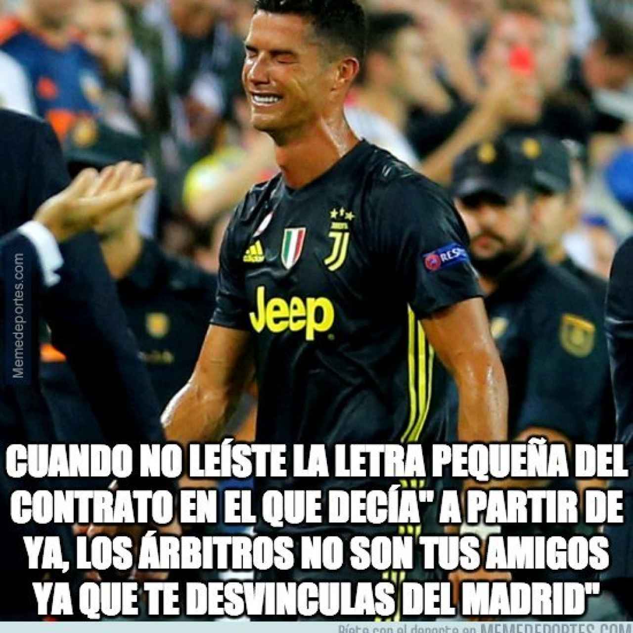 Meme de Cristiano Ronaldo por su expulsión ante el Valencia. Foto: memedeportes.com