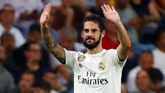 Isco Alarcón celebra un gol ante la Roma