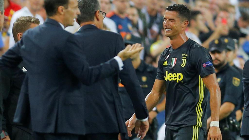 Cristiano Ronaldo, tras ser expulsado.
