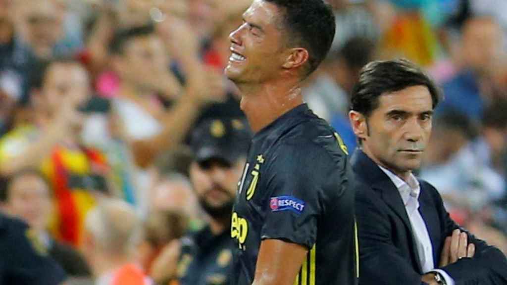 Cristiano se marcha llorando tras ser expulsado contra el Valencia