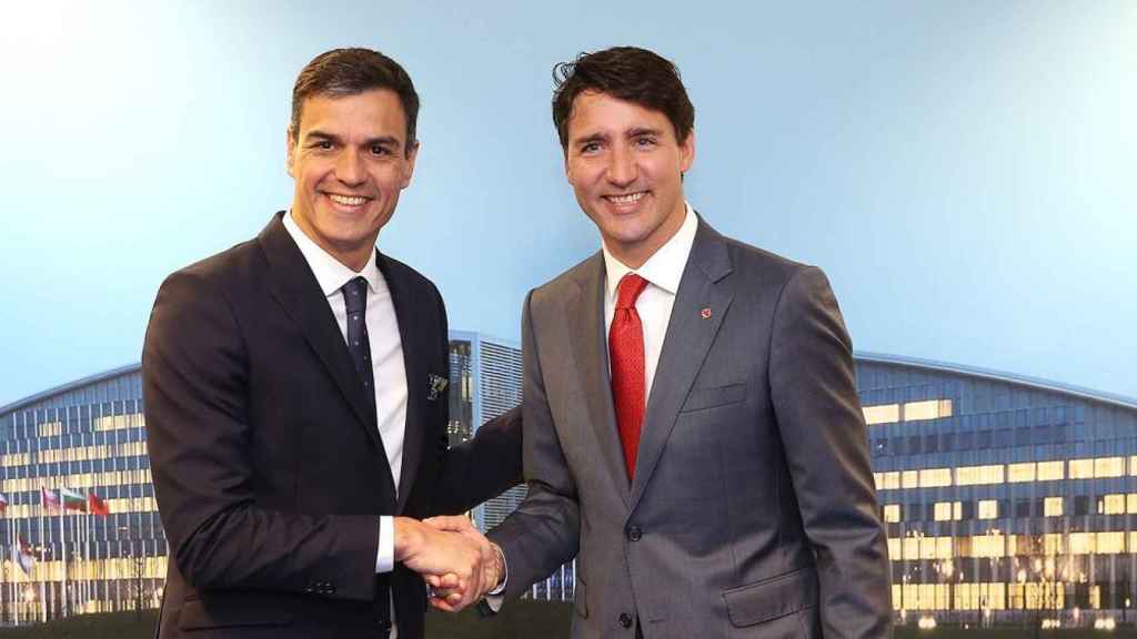 Pedro Sánchez y Justin Trudeau en su primera reunión en julio de 2018.