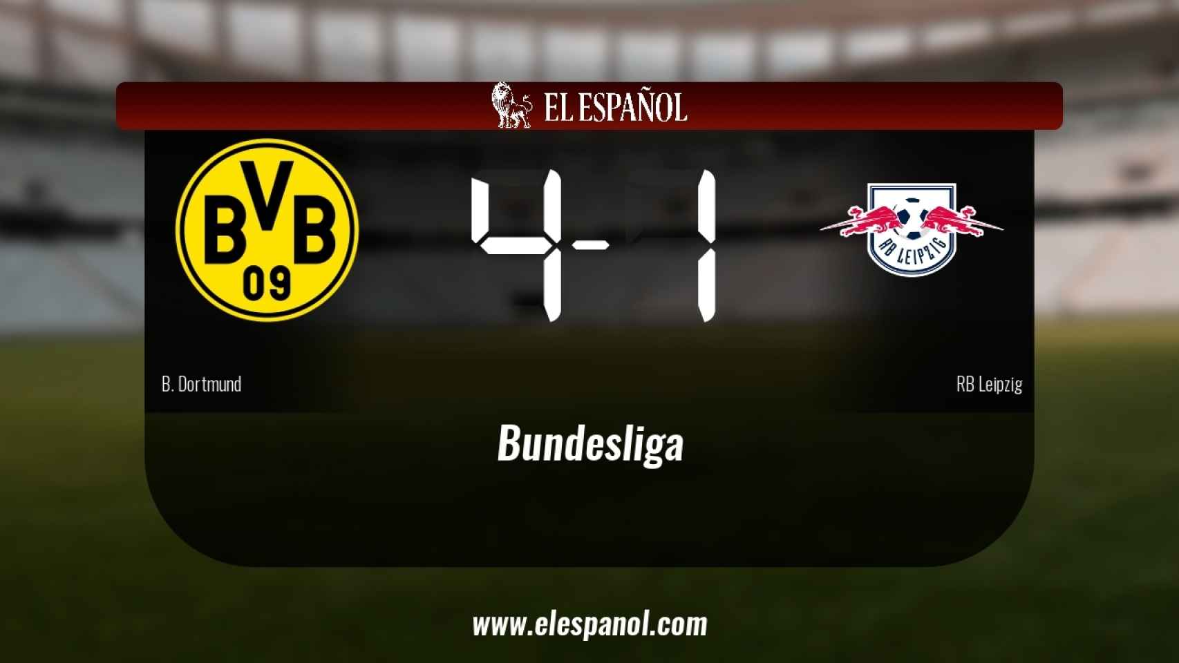El Borussia Dortmund derrotó al RB Leipzig por 4-1