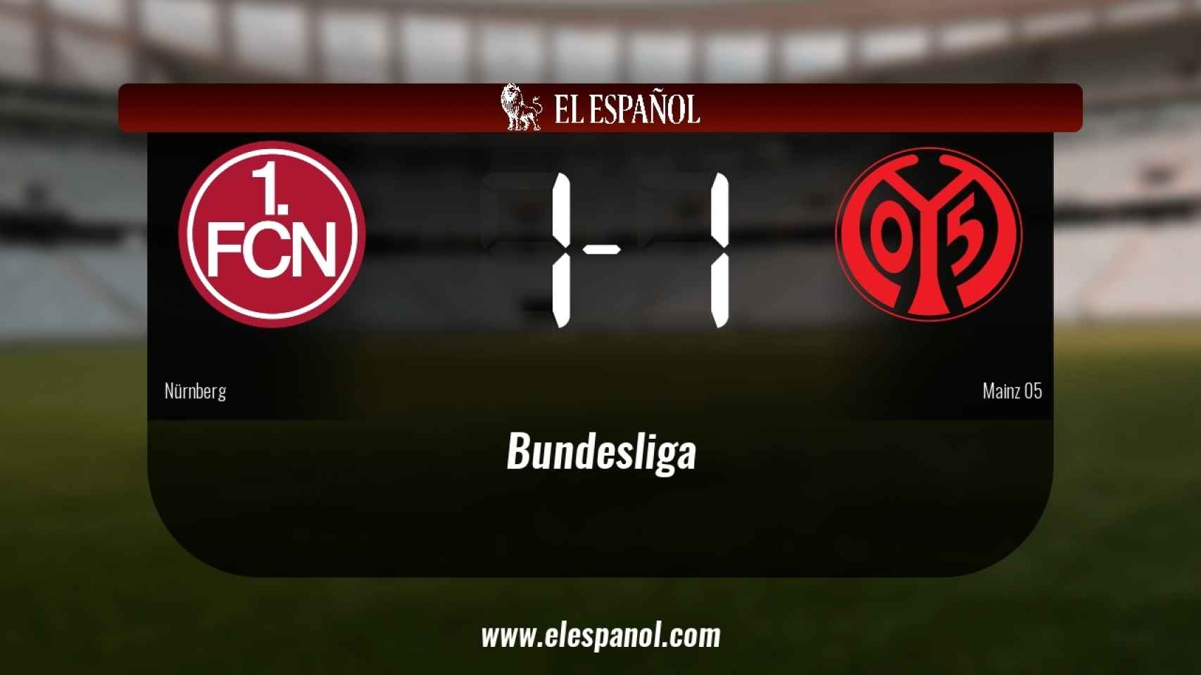 El Nürnberg y el Mainz 05 empataron a uno