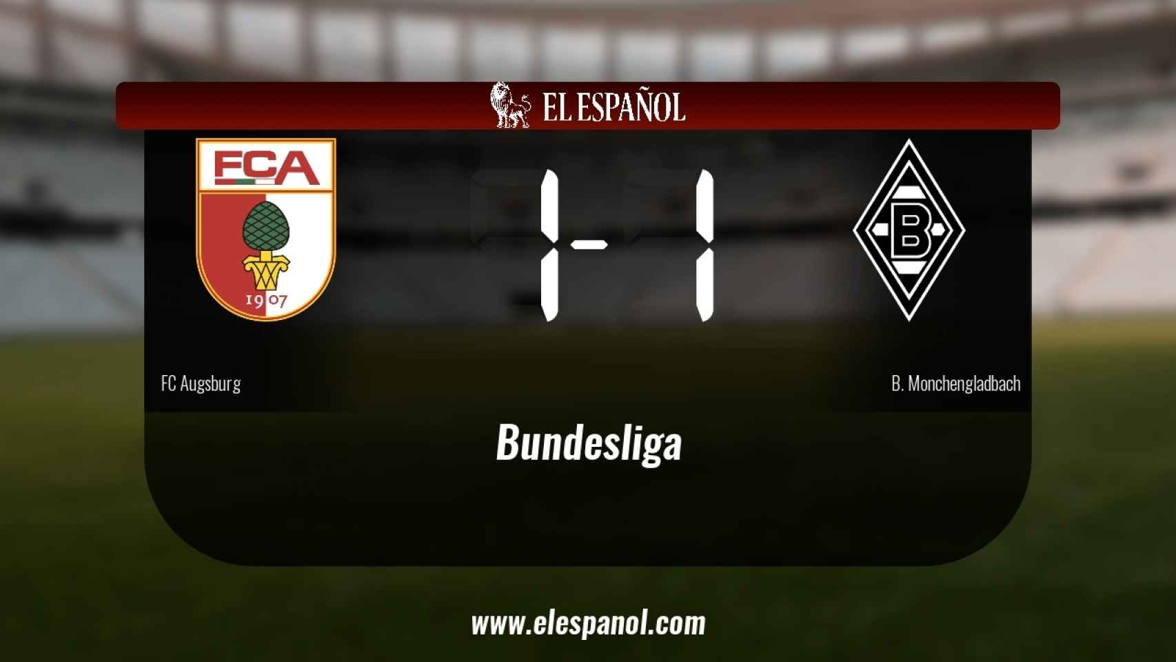 El FC Augsburg y el Borussia Monchengladbach empataron a uno