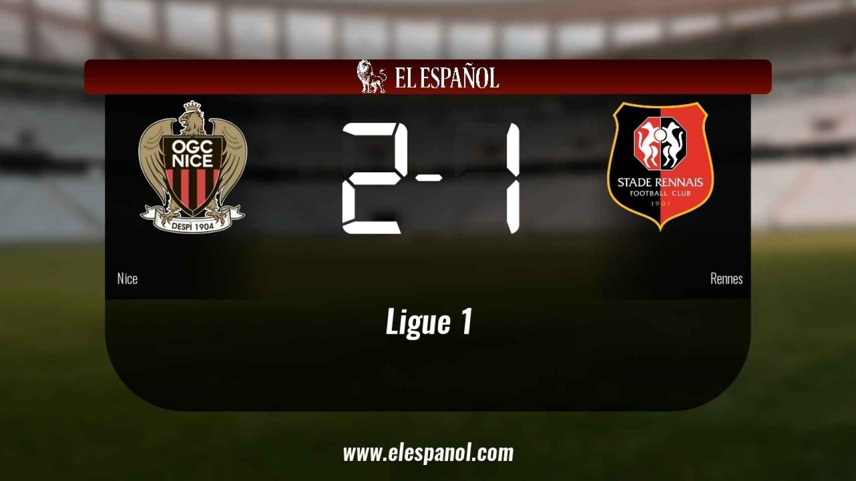 El Nice derrota en casa al Rennes por 2-1