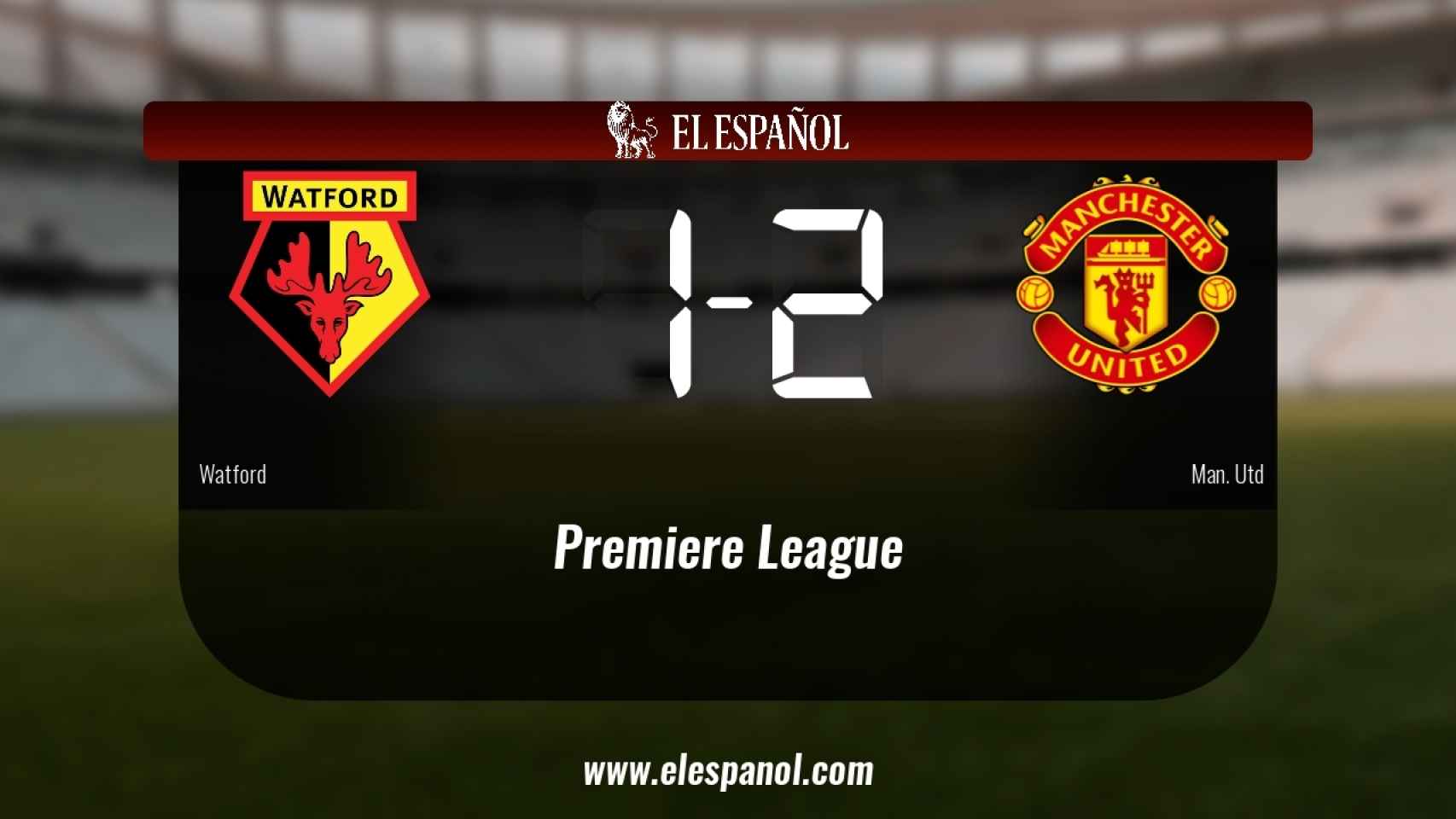 El Manchester United derrotó al Watford por 1-2
