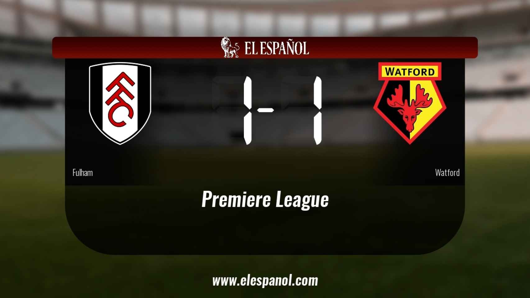 Empate (1-1) entre el Fulham y el Watford