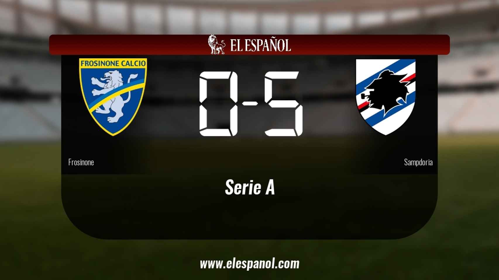 La Sampdoria derrotó al Frosinone por 0-5