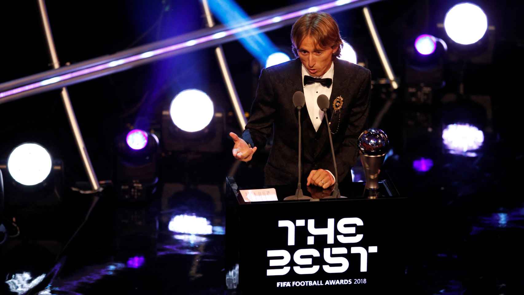 Luka Modric da su discurso durante la gala de los Premios The Best