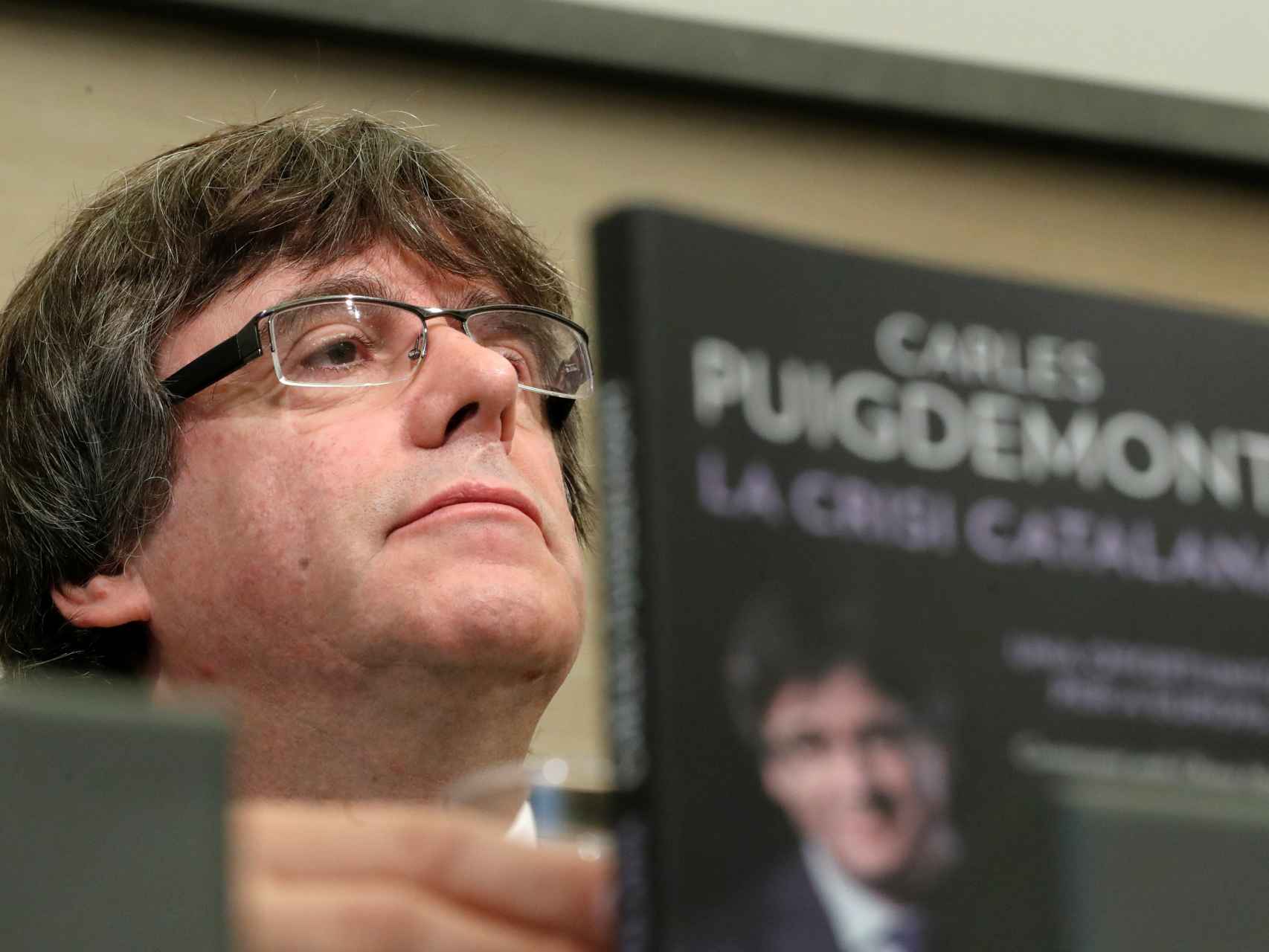 Puigdemont, durante la presentación de su libro en Bruselas