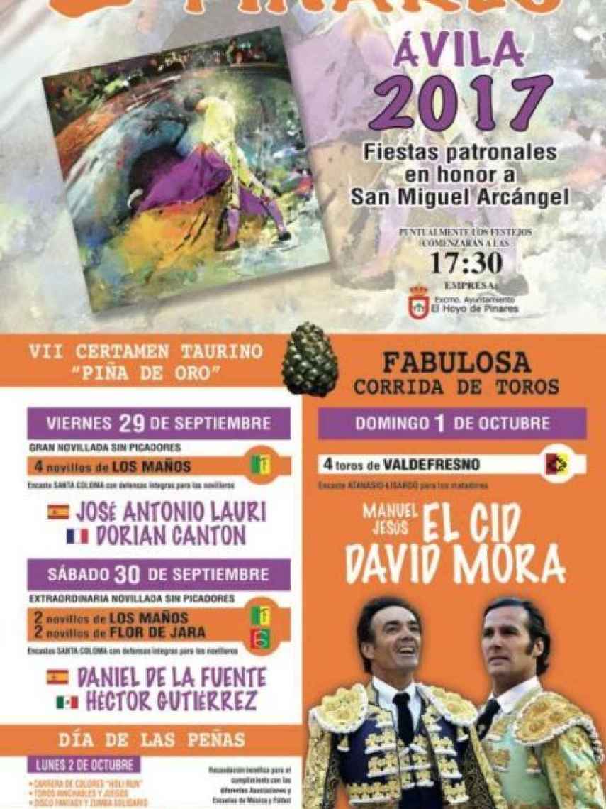 Cartel de Hoyo de Pinares en 2017
