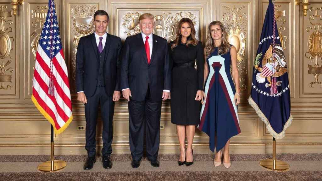 Pedro Sánchez, Donald Trump, Melania Trump y Begoña Gómez en la ONU.