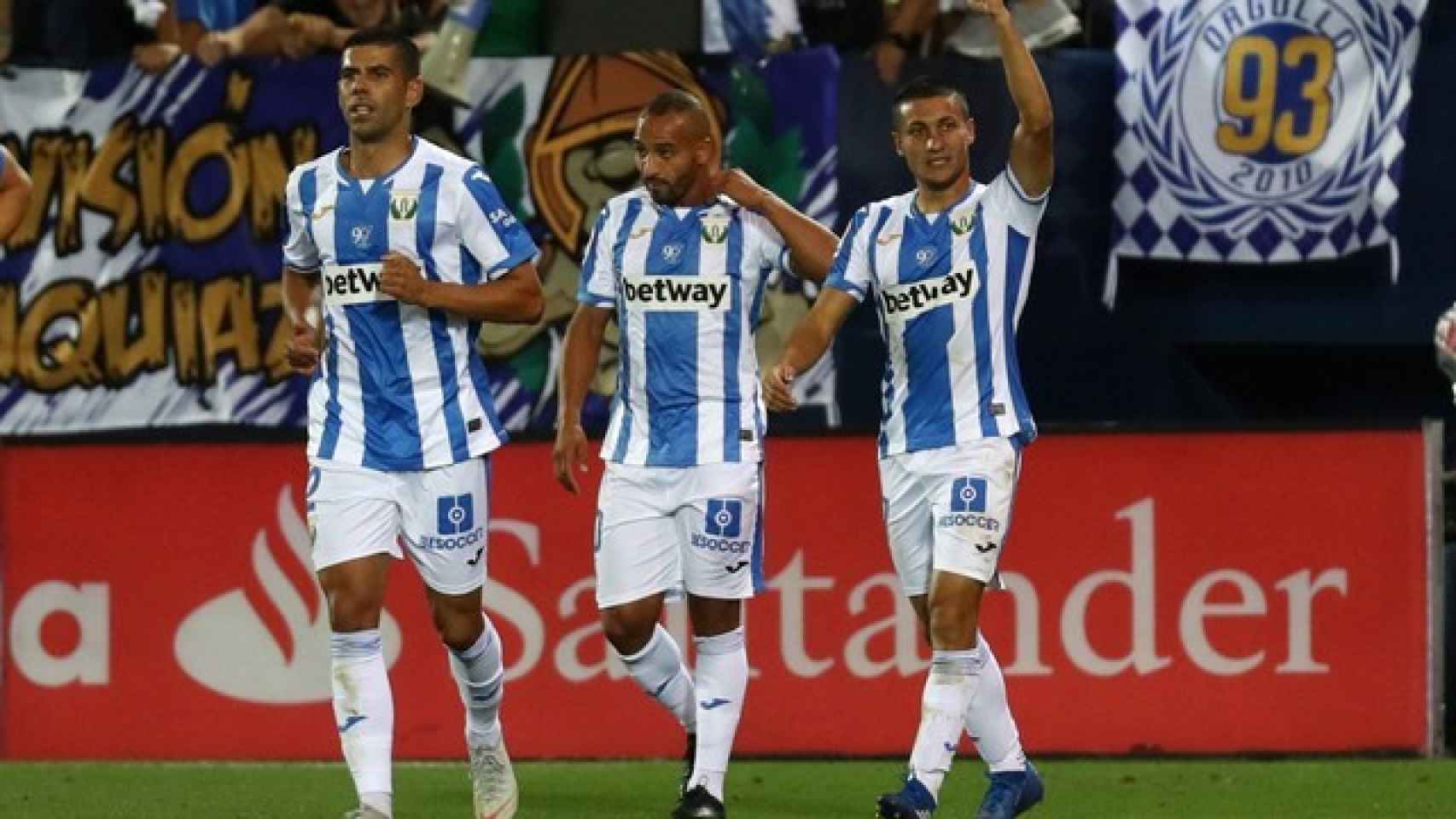 Óscar Rodríguez celebrando un gol con el Leganés