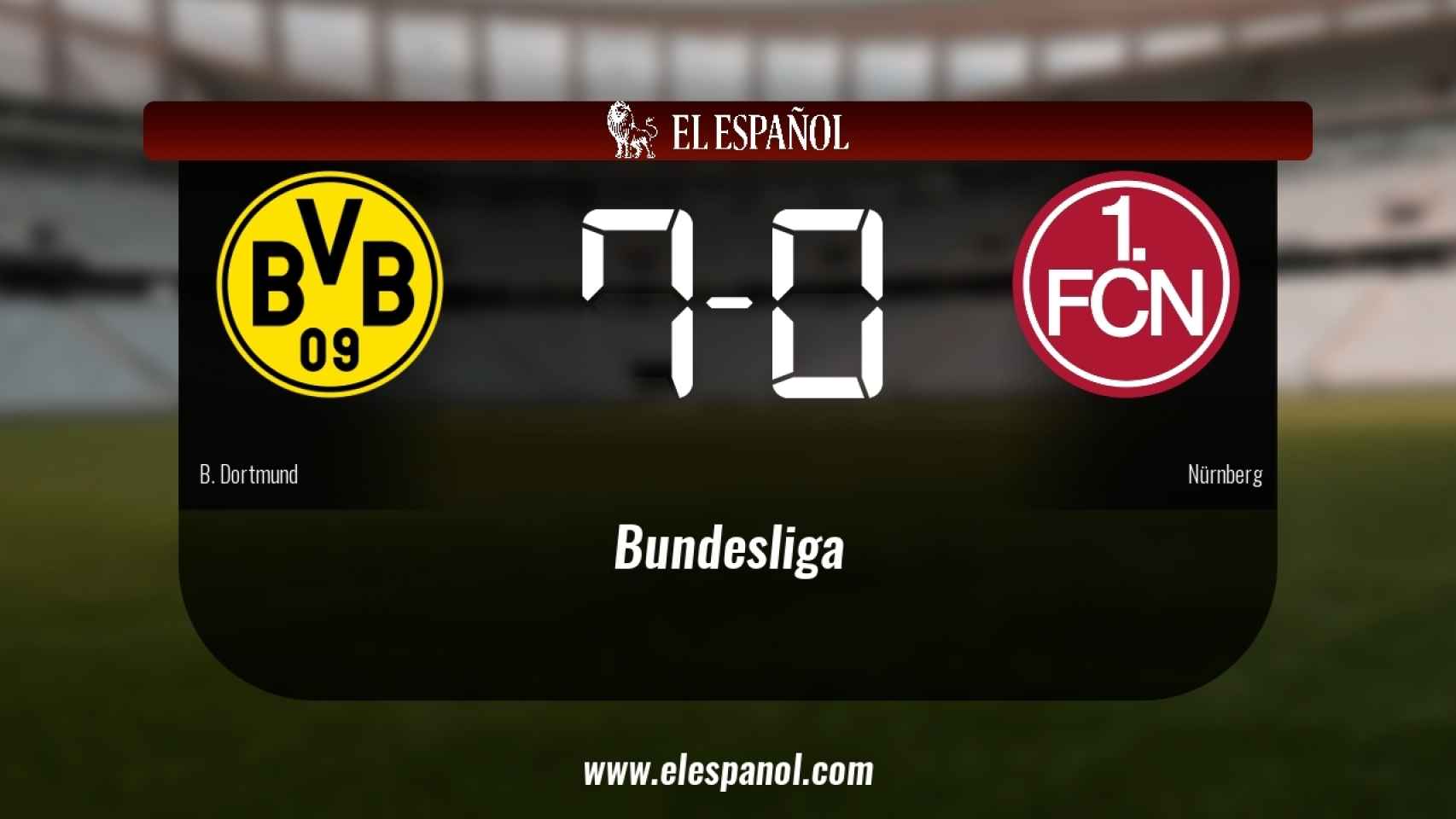 Tres puntos para el equipo local: Borussia Dortmund 7-0 Nürnberg
