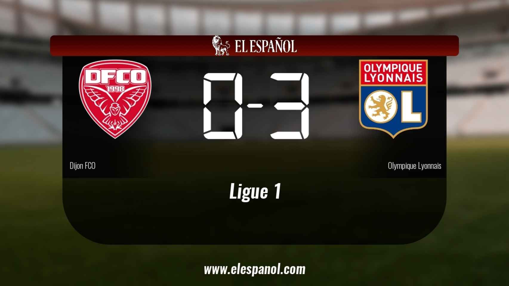 El Olympique Lyonnais vence 0-3 ante el Dijon FCO