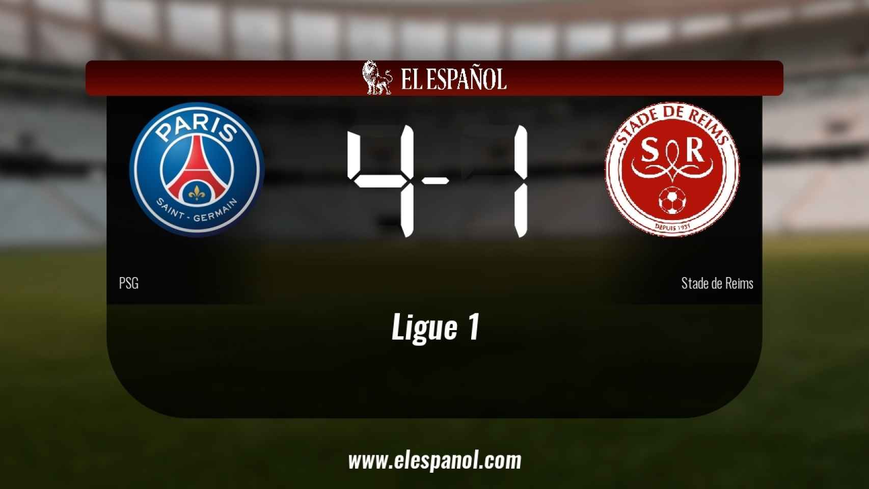 Tres puntos para el equipo local: PSG 4-1 Stade de Reims