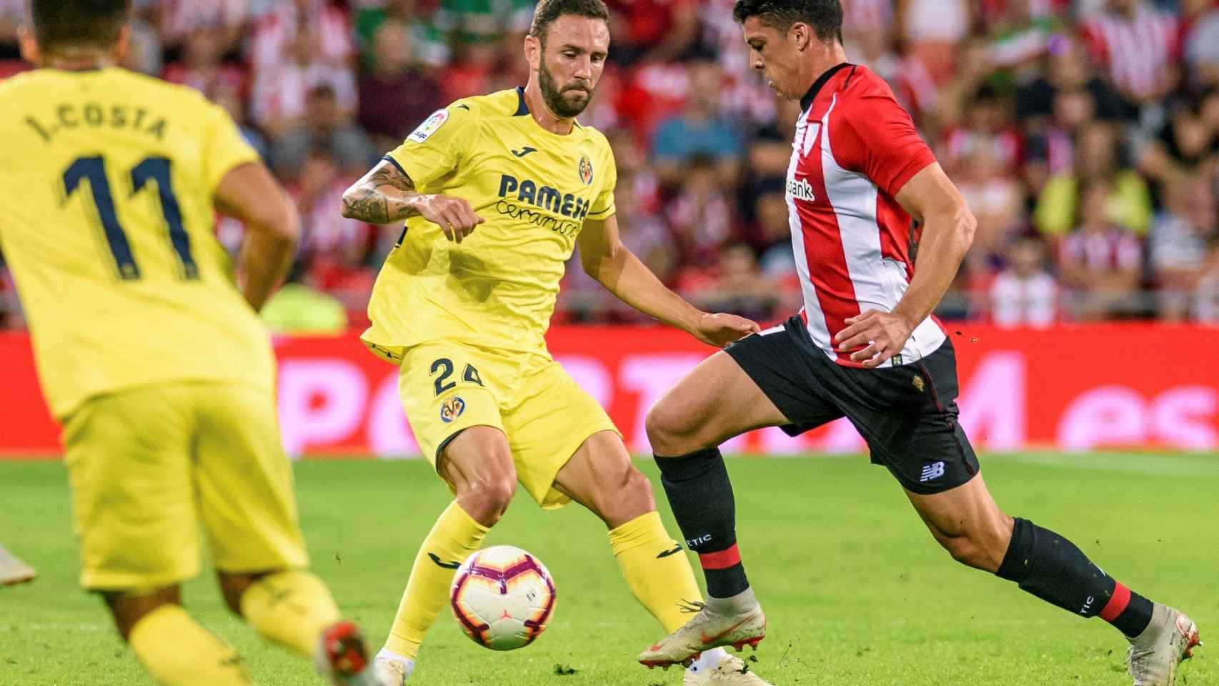 Partido entre el Athletic y el Villarreal de la primera vuelta de La Liga