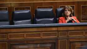 Dolores Delgado, en su escaño , durante el pleno del Congreso de los Diputados este miércoles.