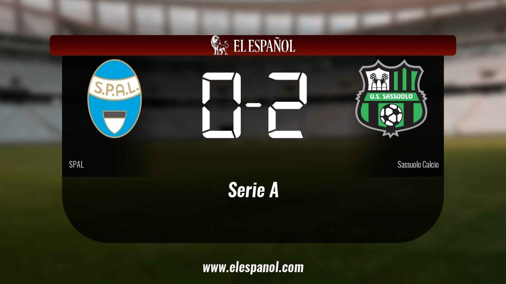 El SPAL cae derrotado frente al Sassuolo (0-2)