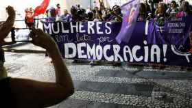 Manifestación de mujeres en contra de Bolsonaro.