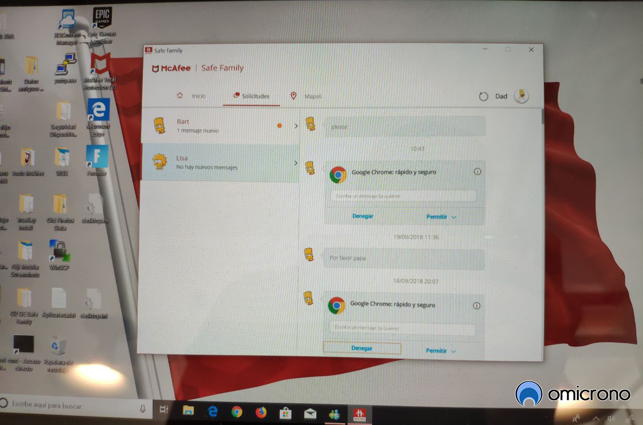 antivirus mcafee safe family dar permiso
