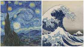 La noche estrellada de Van Gogh y La gran ola de Kanagawa, de Hokusai.