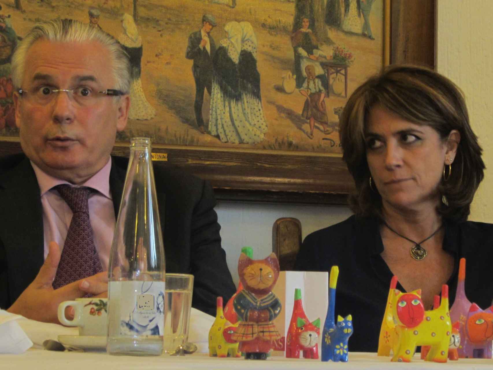 Dolores Delgado y Baltasar Garzón en una comida.