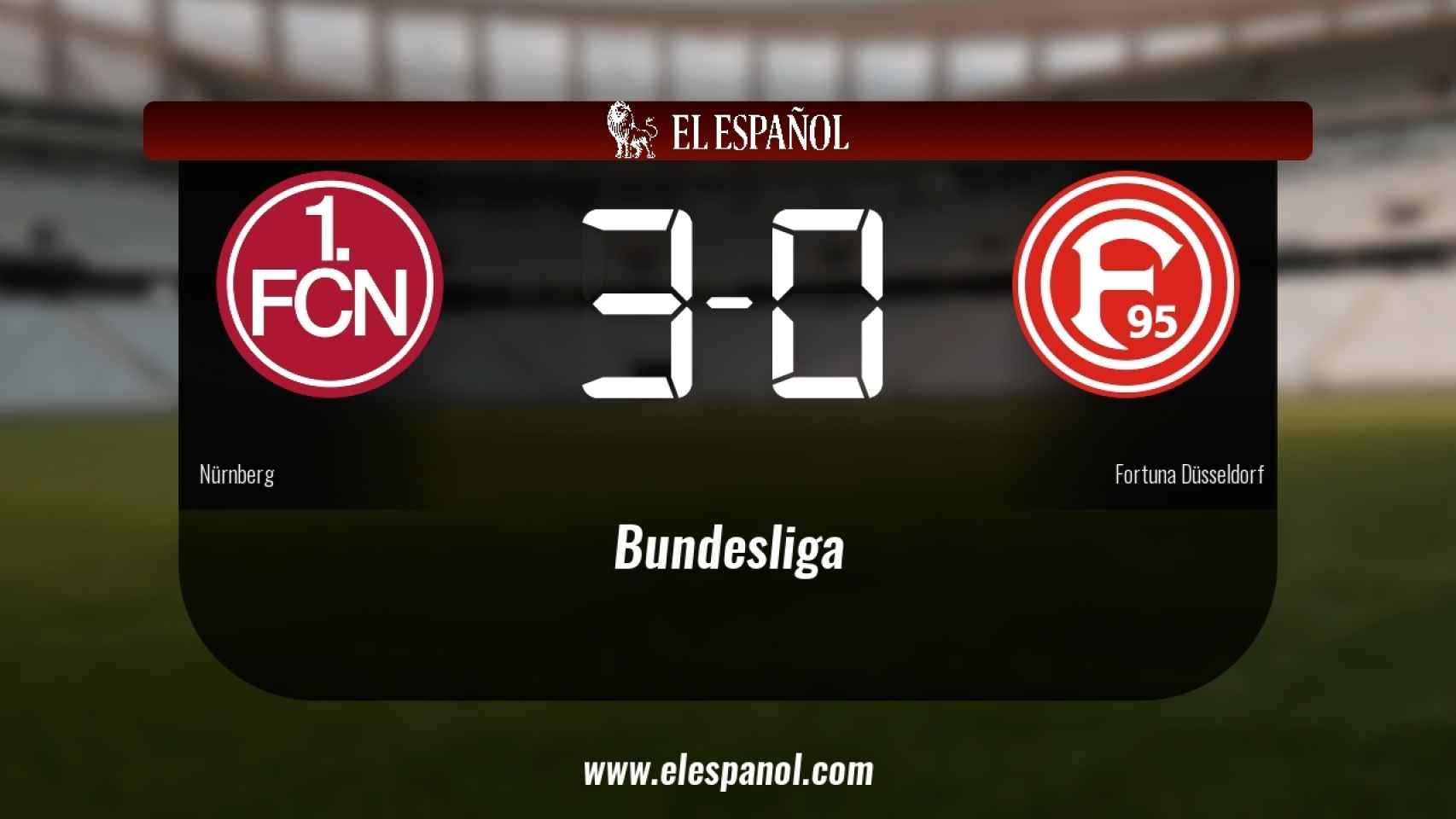 El Nürnberg derrotó al Fortuna Düsseldorf por 3-0