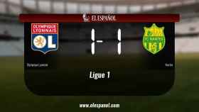 El Nantes consigue un empate a uno frente al Olympique Lyonnais